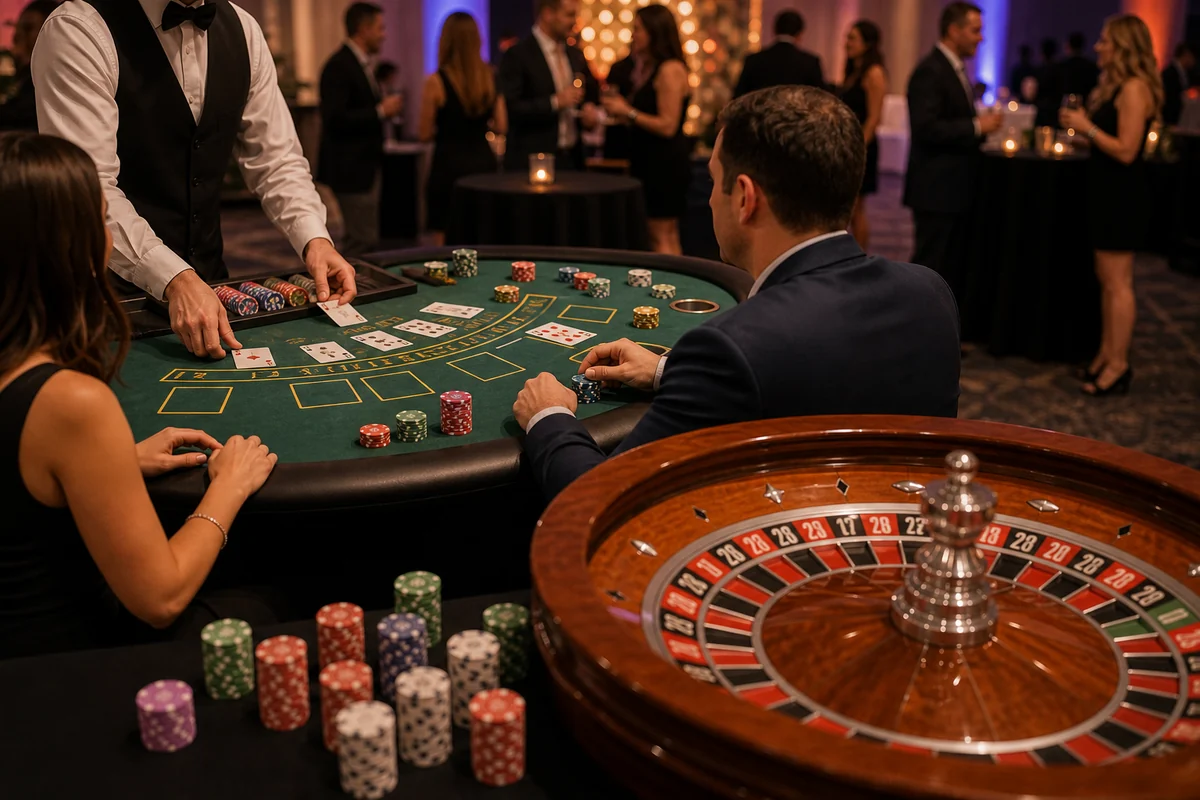 From a host’s point of view, blackjack and roulette casino party rental tables at a Philadelphia event