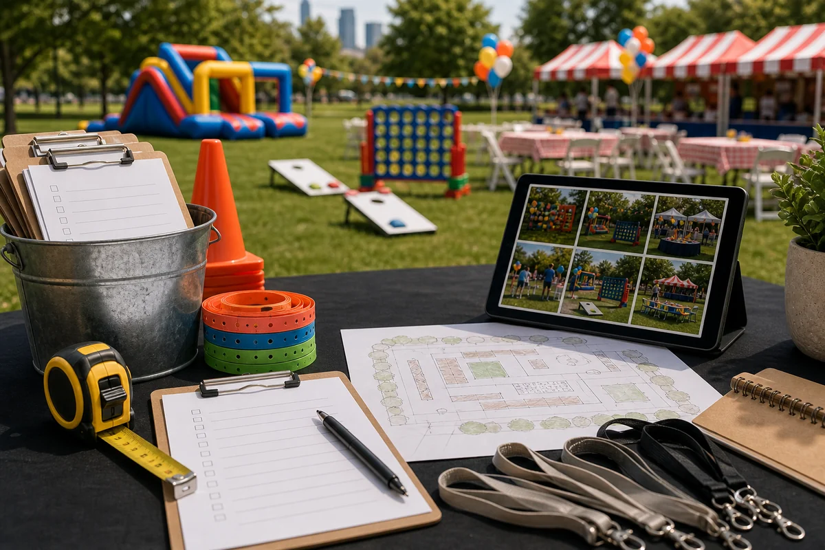 From a host’s point of view, company picnic rental quote checklist with event layout materials