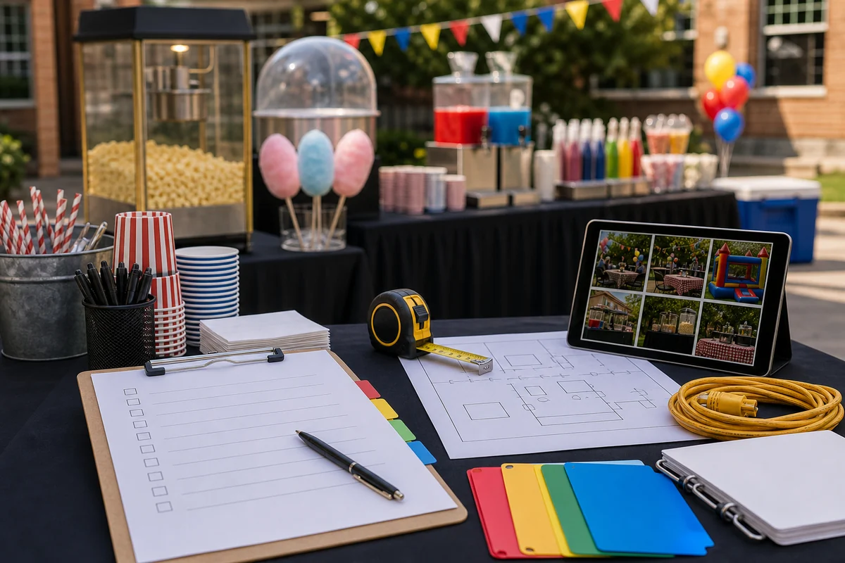 In practical terms, concession machine rental quote checklist with event layout and serving supplies