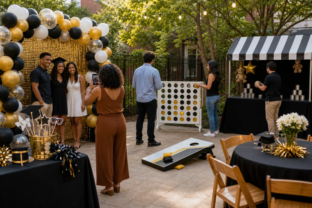 From a host’s point of view, graduation party photo booth and game rentals in a Philadelphia-area event setup