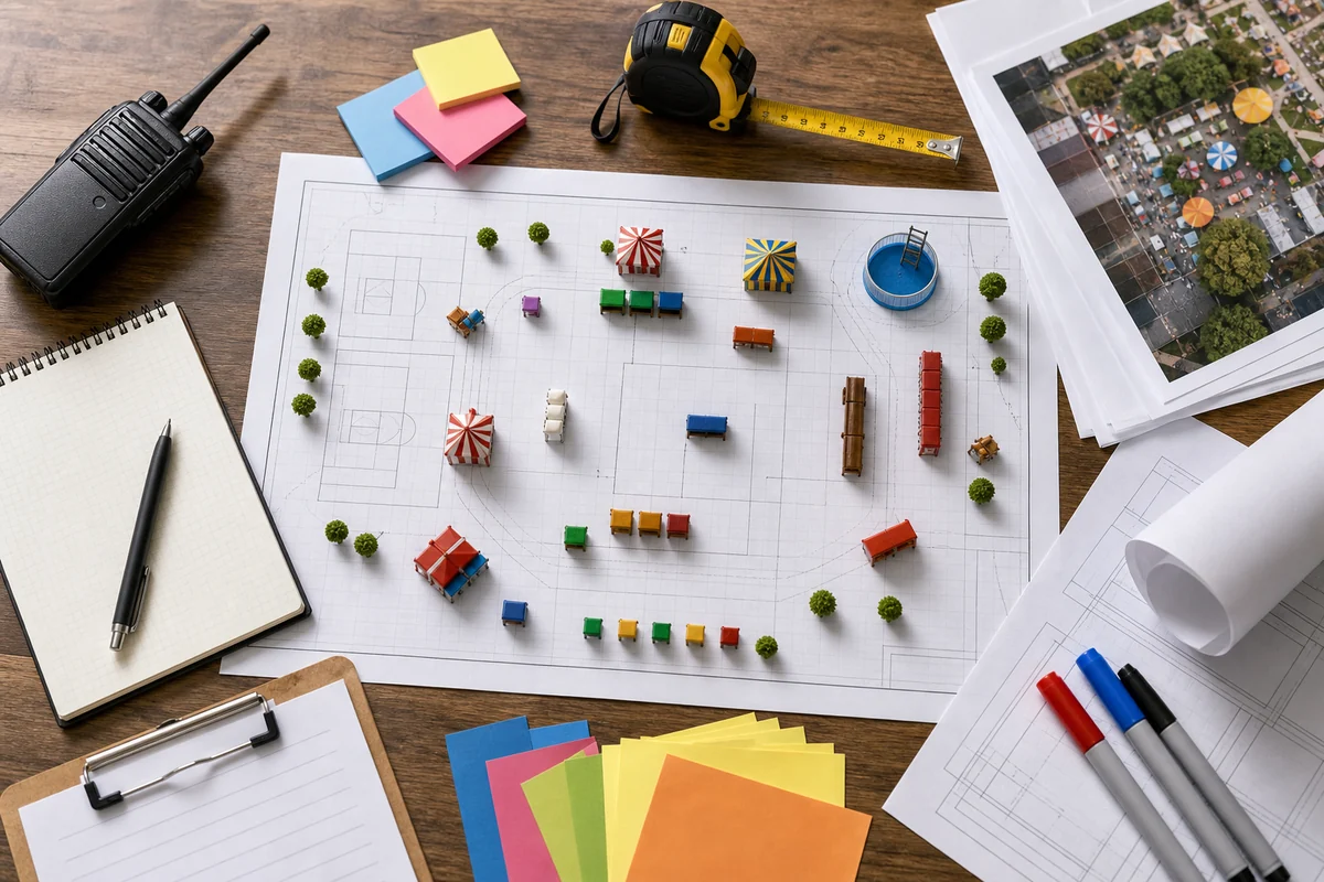 From a host’s point of view, school carnival rental layout planning with booth zones and concession flow