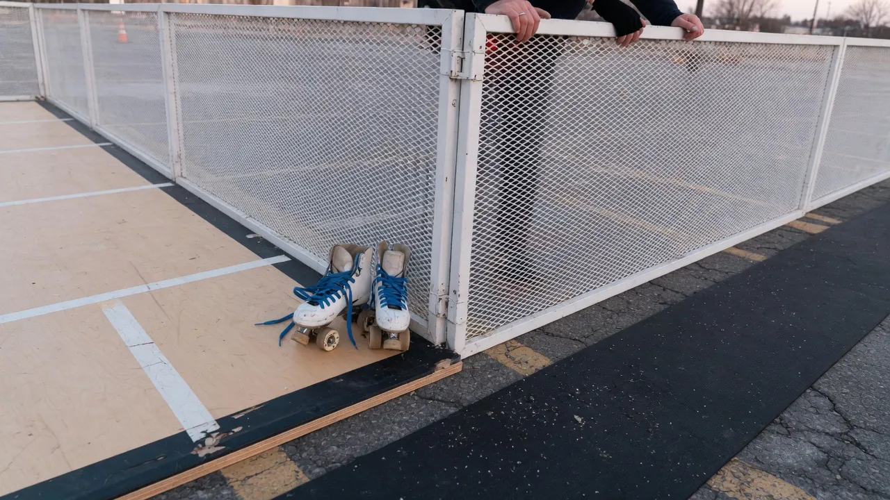Editorial photo of event fencing and a guest path on a Allentown-style pad; not a specific venue