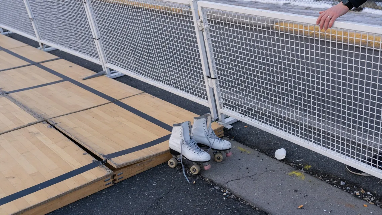 Editorial photo of event fencing on a Paramus-style pad; not a specific venue