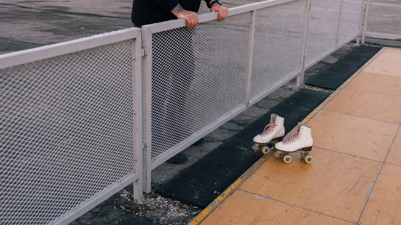Editorial photo of event fencing and a guest path on a Scranton-style pad; not a specific venue