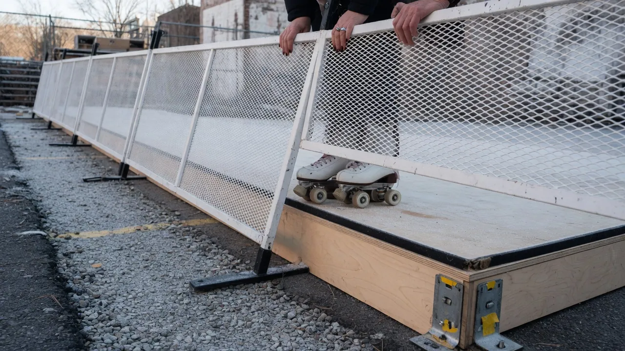 Editorial photo of event fencing on a Seaford-style pad; not a specific venue