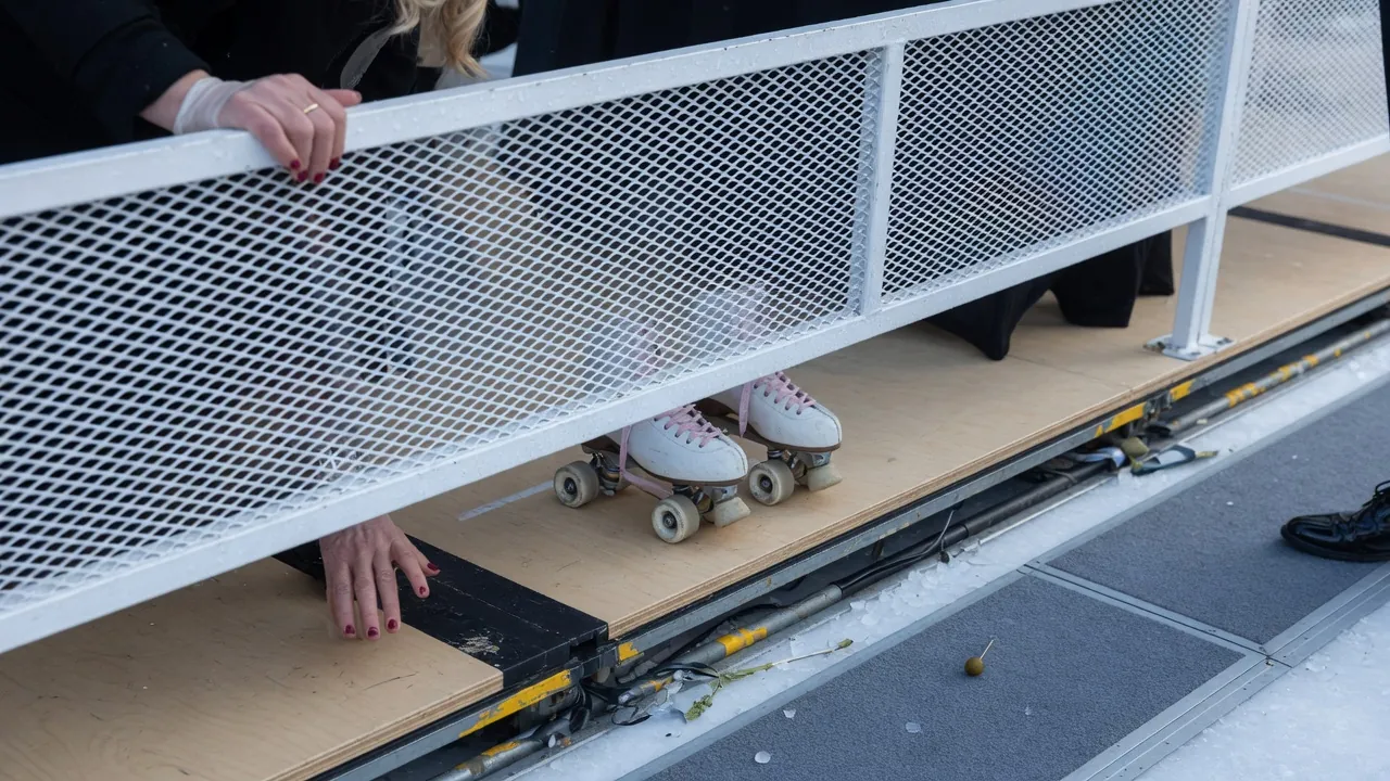 Spectators watching a weather-aware roller skating event
