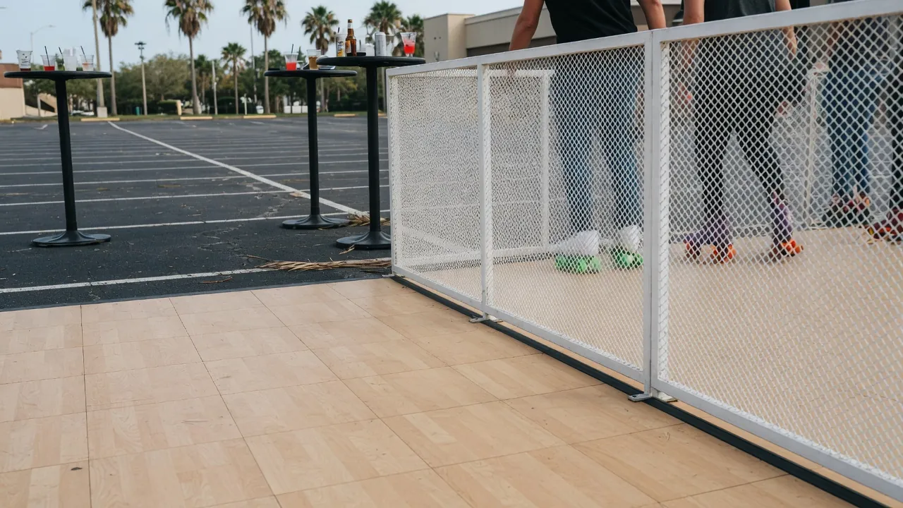 Spectators watching a weather-aware roller skating event