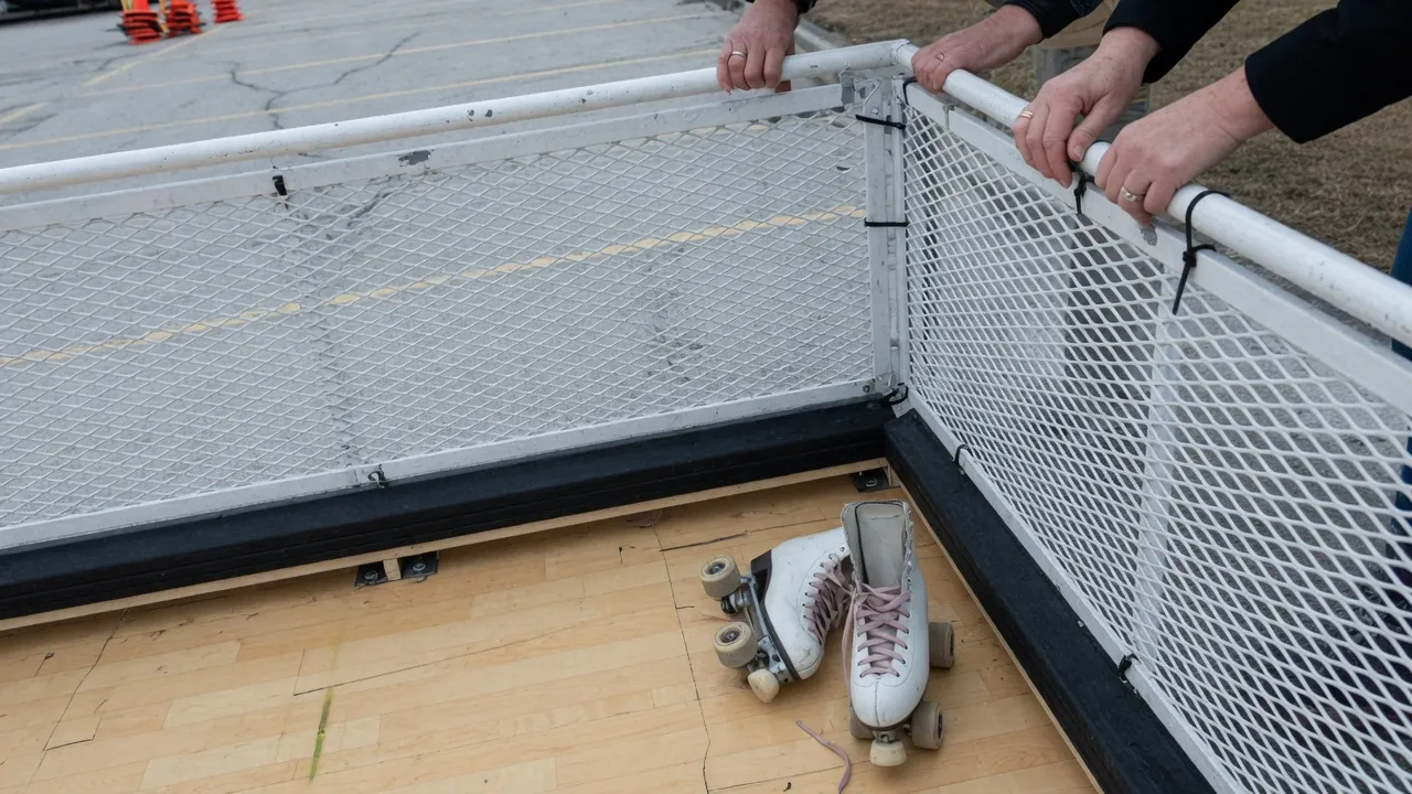 Editorial photo of event fencing on a Toms River-style pad; not a specific venue
