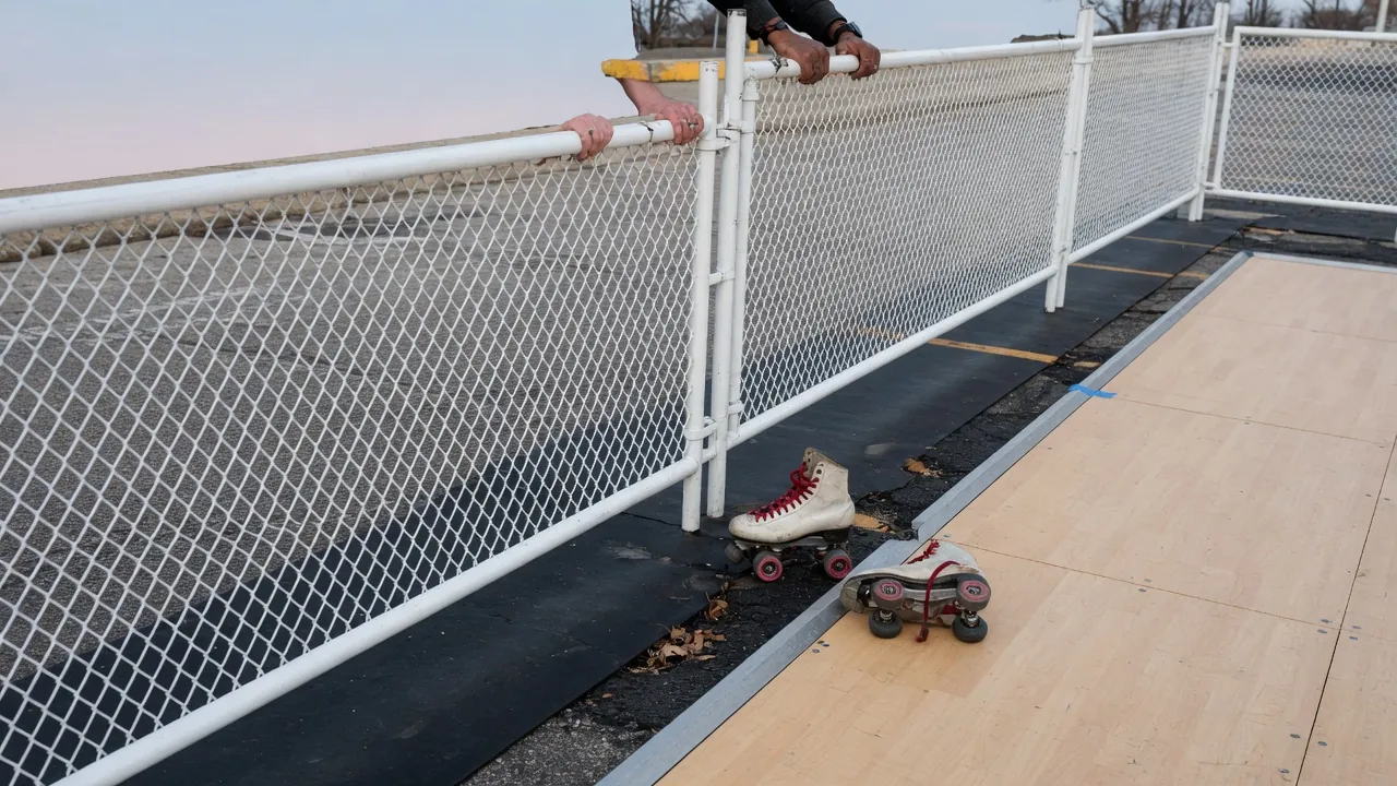 Editorial photo of event fencing and a guest path on a Wilmington-style pad; not a specific venue