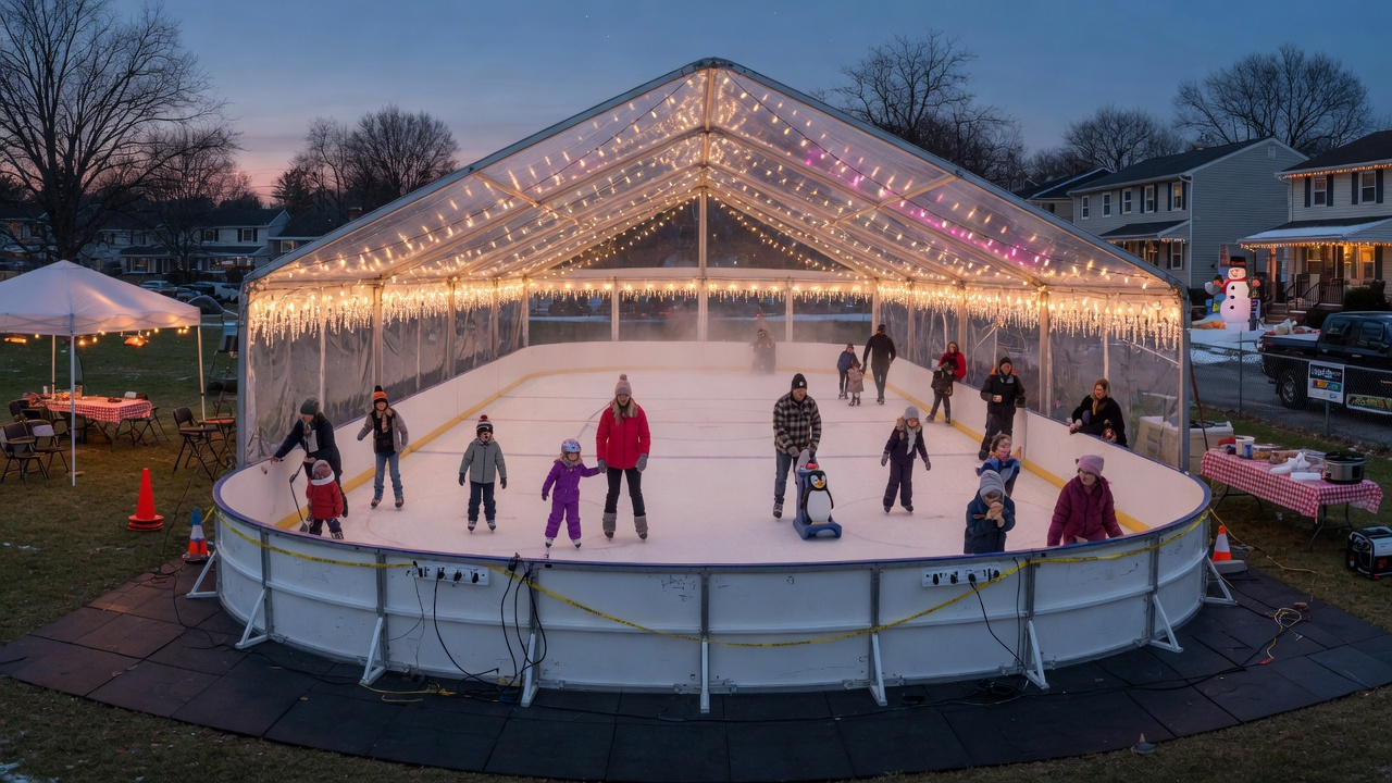 Blue Bell Portable Ice Skating Rink Rentals for Winter Events — Party Pros East Coast party rentals in Blue Bell, PA