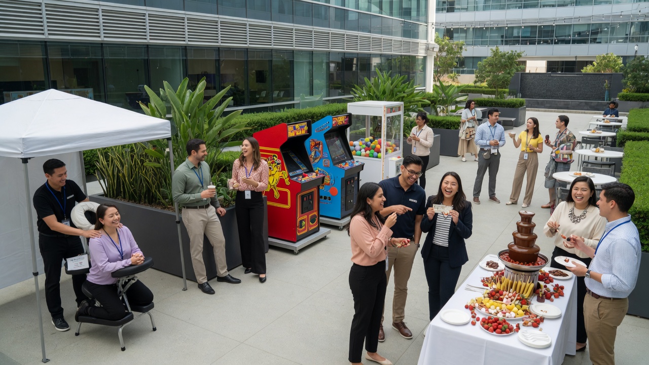 Blue Bell Employee Appreciation Day Rentals (Office & Courtyard) — Party Pros East Coast party rentals in Blue Bell, PA