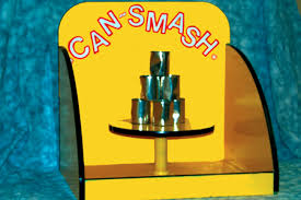 Can Smash carnival game with booth and tent rental in Philadelphia PA