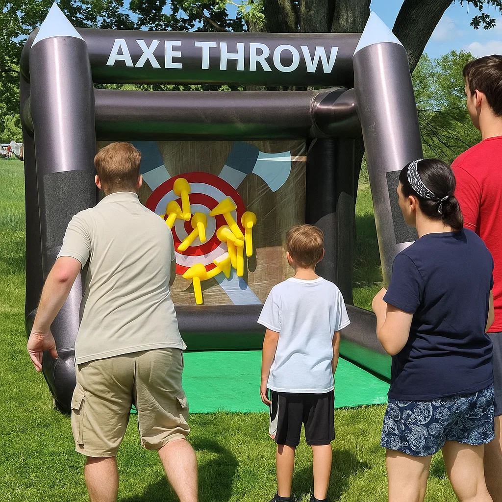 Inflatable axe throwing game rental for college events