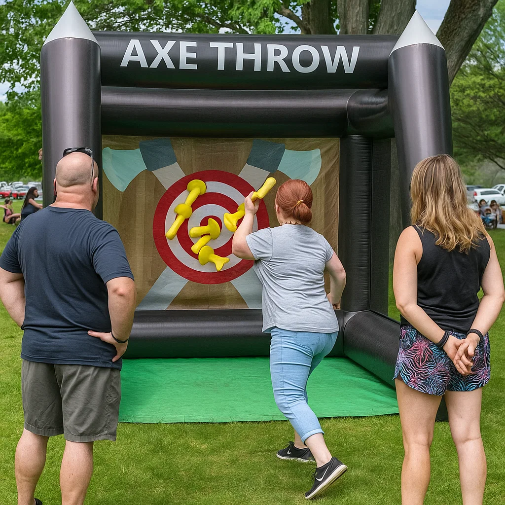 Inflatable axe throwing event rental for team-building