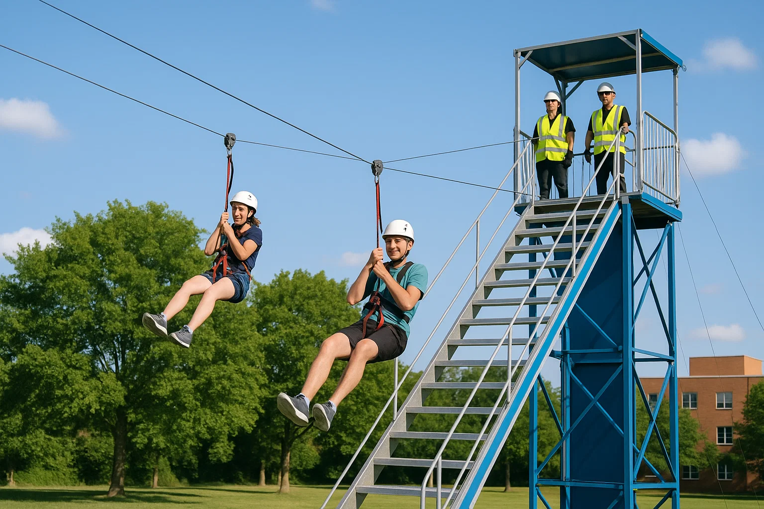 Mobile zip line rental