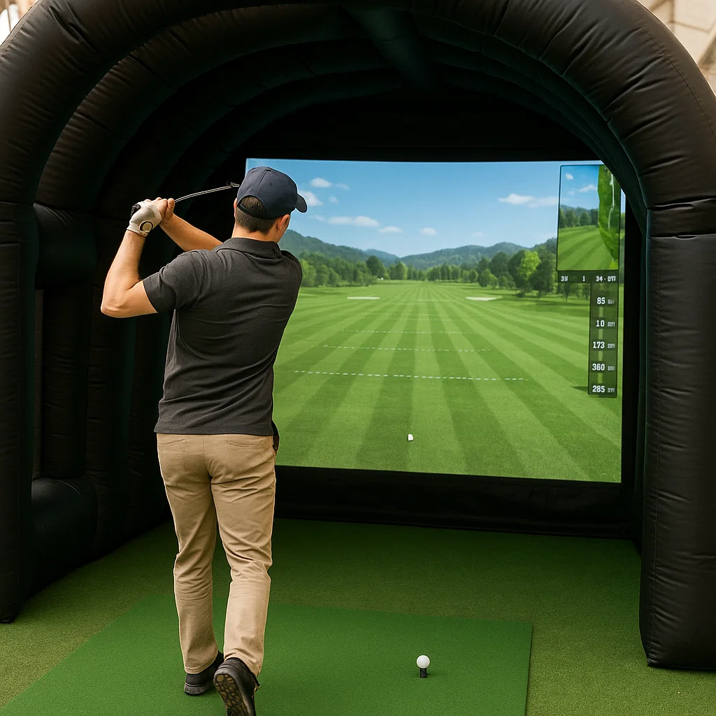 Advanced golf simulator rental at country club banquets – Party Pros East Coast