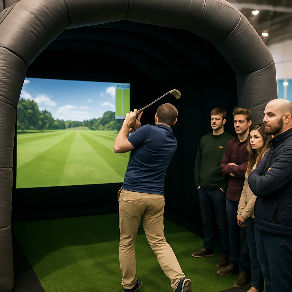 Elite golf simulator rental for product launches – Party Pros East Coast