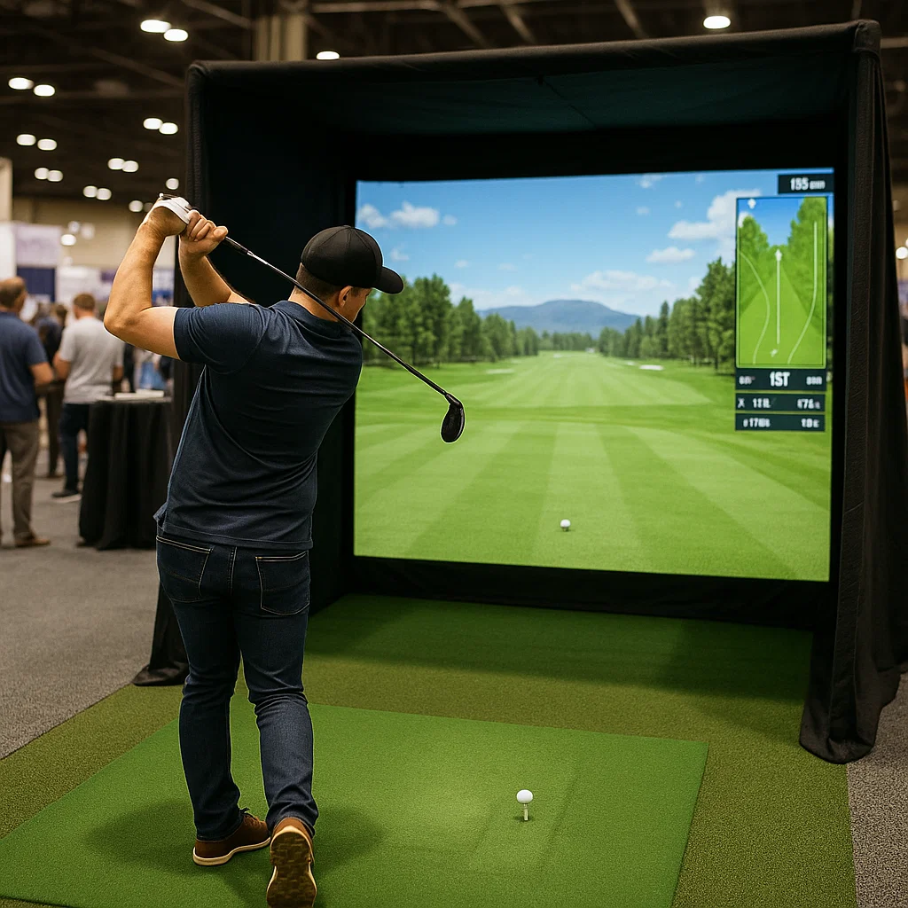 Interactive golf simulator rental with social media sharing – Party Pros East Coast