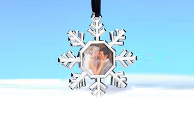 Snowflake Lucite Photo Ornaments
