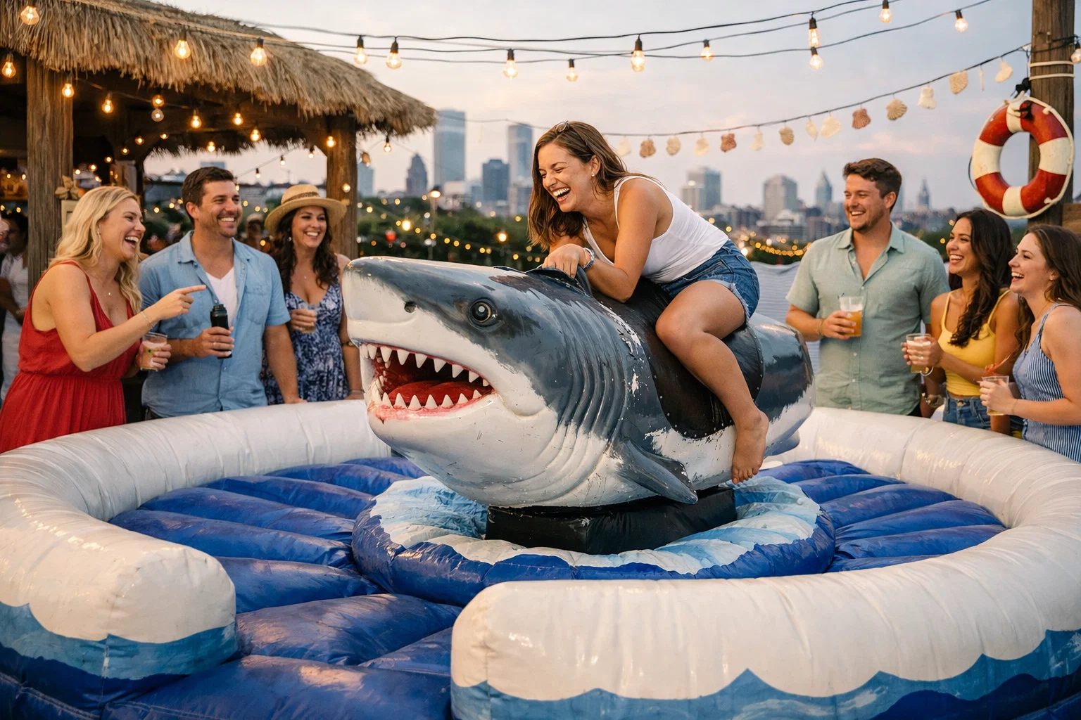 Mechanical shark rental in Philadelphia, PA at a themed party