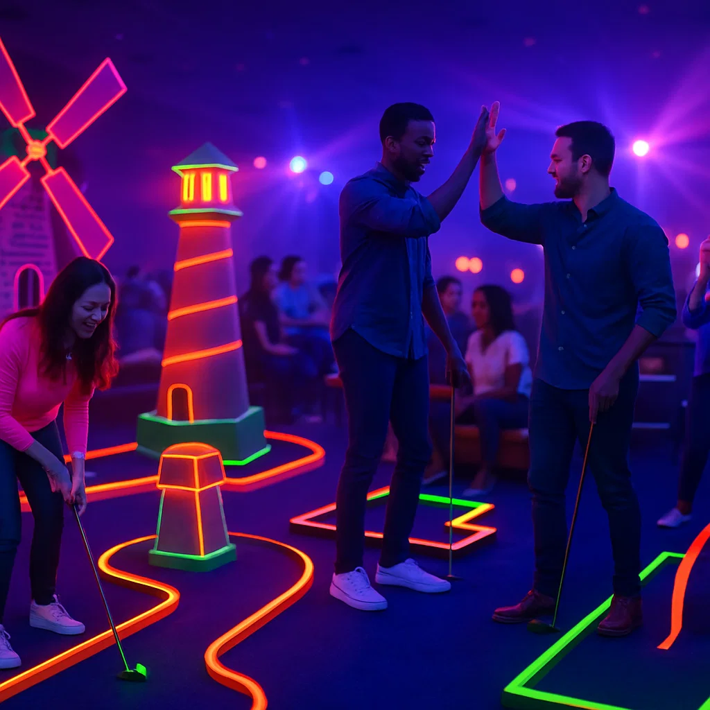Party Pros East Coast banner “Same-Day Mini-Golf Available”